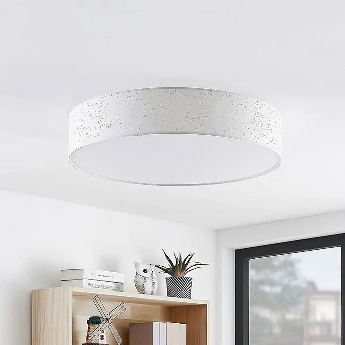 Lindby Deckenleuchte Ellamina - L x B x H: 60 x 60 x 14 cm, weiß / opal