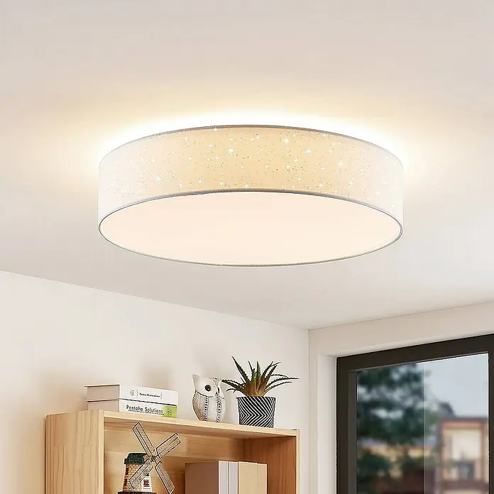 Lindby Deckenleuchte Ellamina - L x B x H: 60 x 60 x 14 cm, weiß / opal