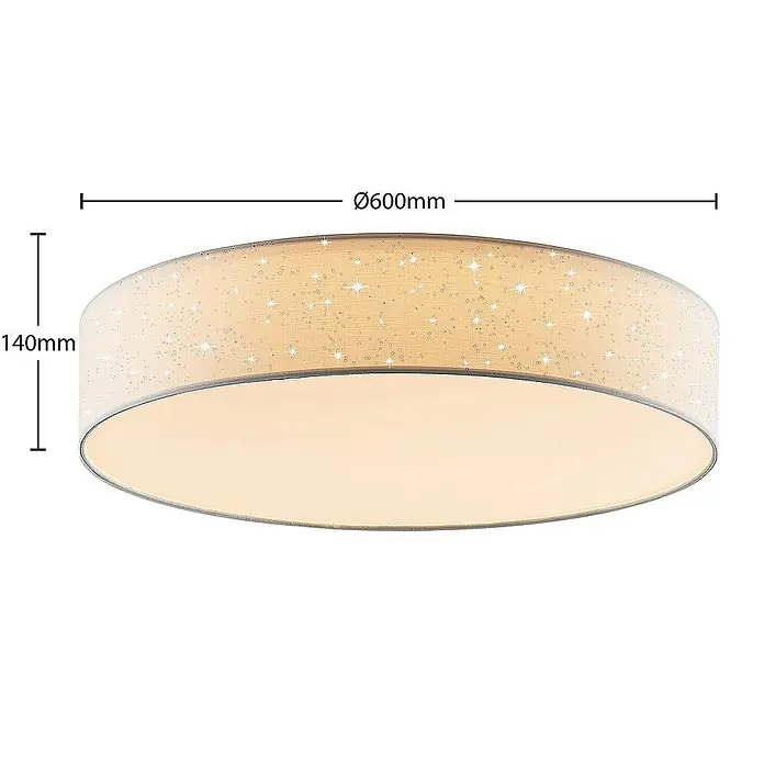 Lindby Deckenleuchte Ellamina - L x B x H: 60 x 60 x 14 cm, weiß / opal
