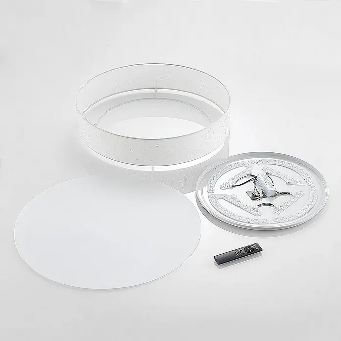Lindby Deckenleuchte Ellamina - L x B x H: 60 x 60 x 14 cm, weiß / opal