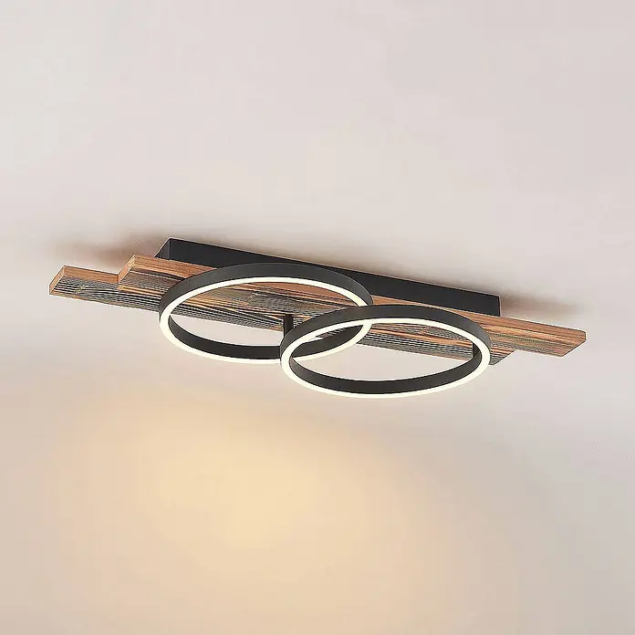 Lindby Deckenleuchte Sentoa - Holz hell