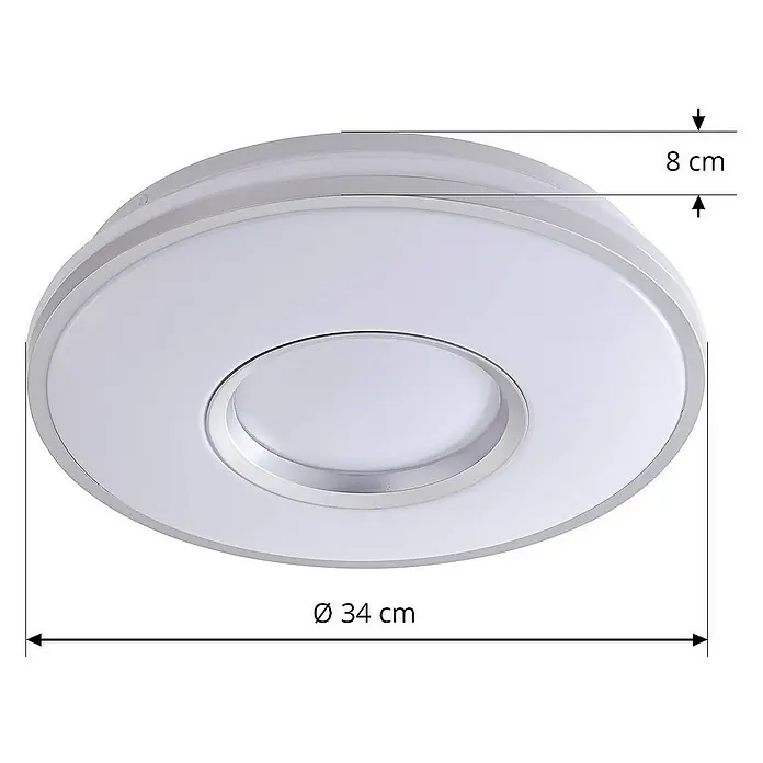 Lindby Deckenleuchte Furgo - L x B x H: 34 x 34 x 8 cm, chrom / silber