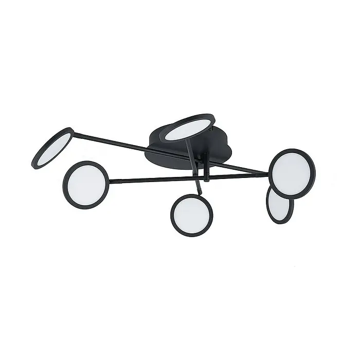 Lindby Deckenleuchte Manel - L x B x H: 79 x 56,5 x 11 cm, schwarz, schwarz