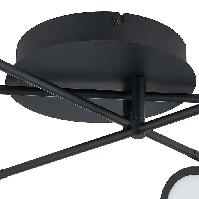 Lindby Deckenleuchte Manel - L x B x H: 79 x 56,5 x 11 cm, schwarz, schwarz