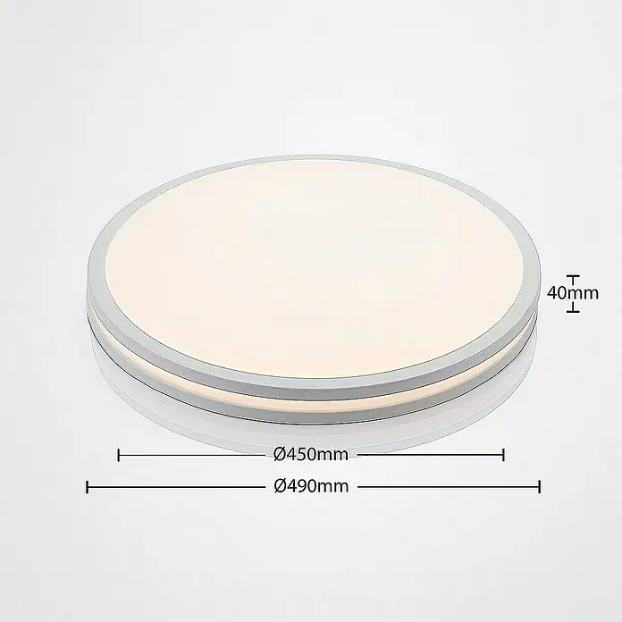 Lindby Deckenleuchte Arnim - L x B x H: 49 x 49 x 8,5 cm, weiß / opal