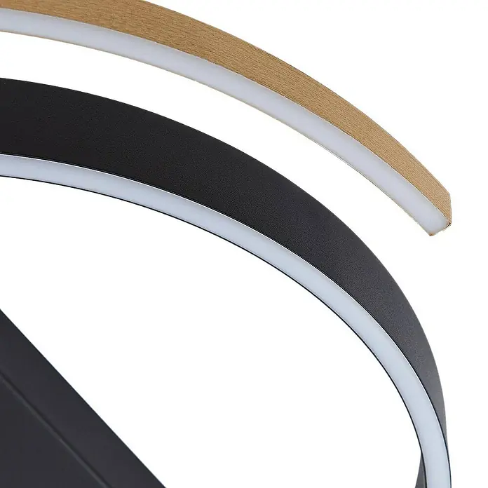 Lucande Deckenleuchte Natsuma - L x B x H: 55 x 55 x 8,5 cm, schwarz