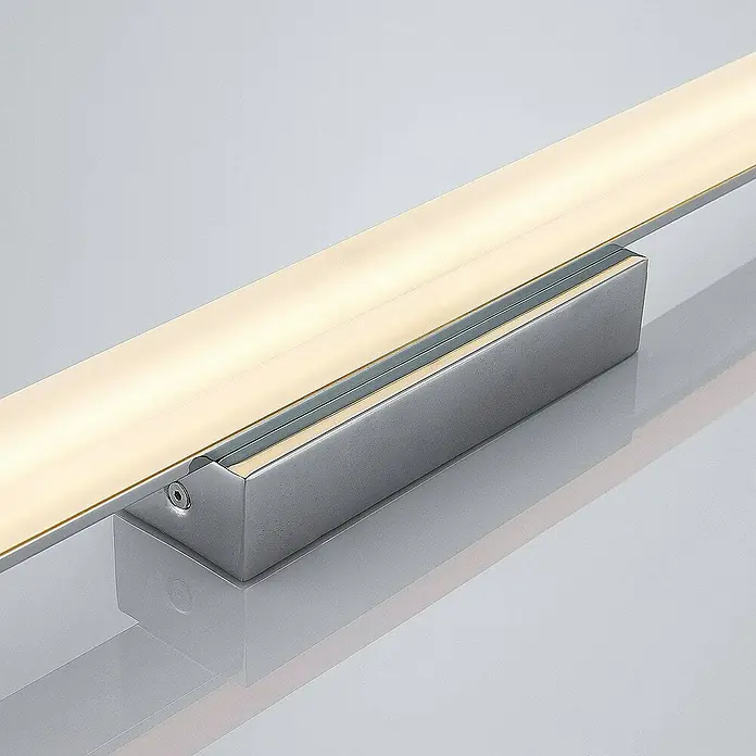 Lindby Deckenleuchte Levke - L x B x H: 100 x 5,5 x 5,8 cm, chrom / silber, weiß / opal
