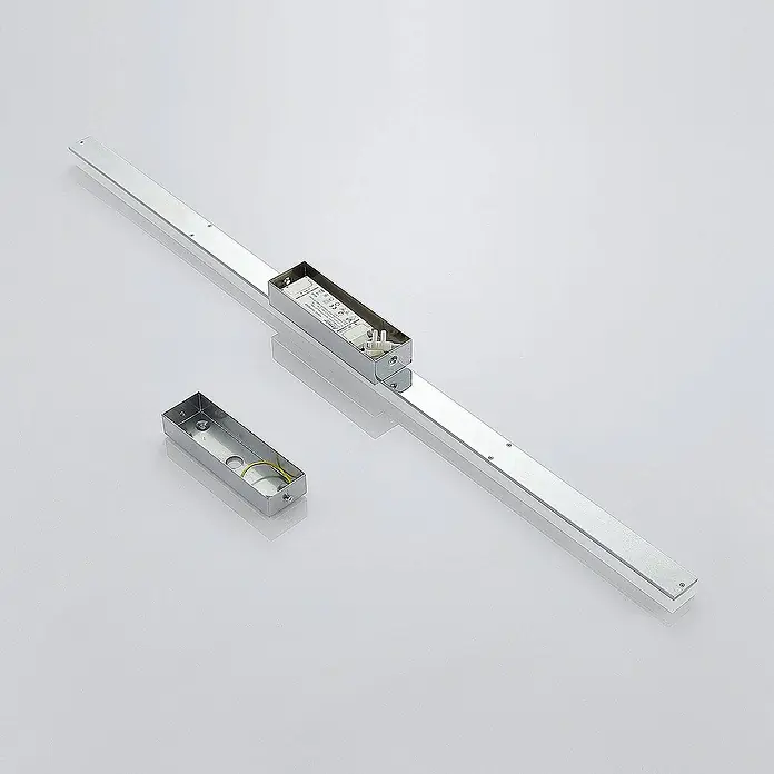 Lindby Deckenleuchte Levke - L x B x H: 100 x 5,5 x 5,8 cm, chrom / silber, weiß / opal