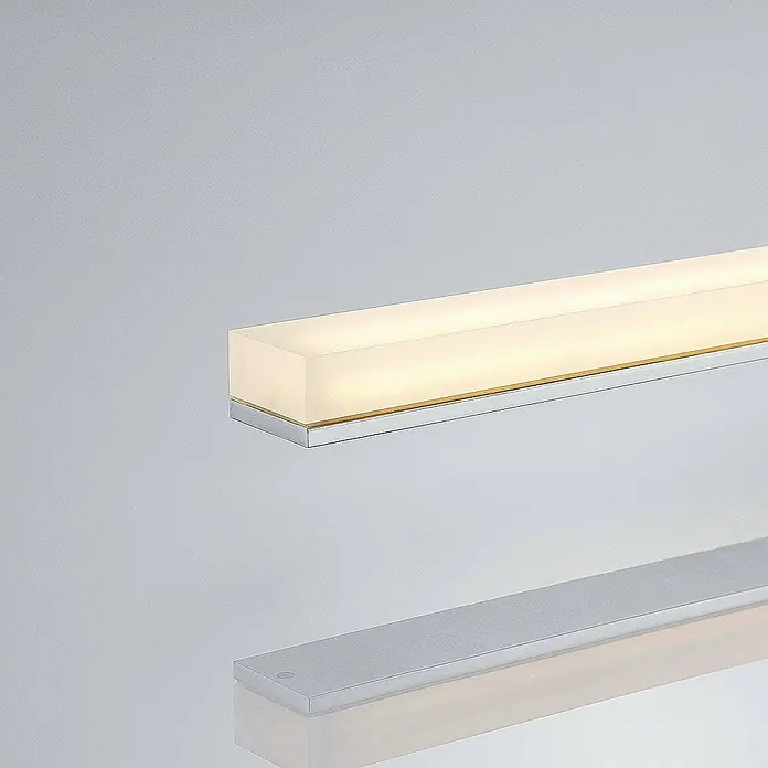 Lindby Deckenleuchte Levke - L x B x H: 100 x 5,5 x 5,8 cm, chrom / silber, weiß / opal