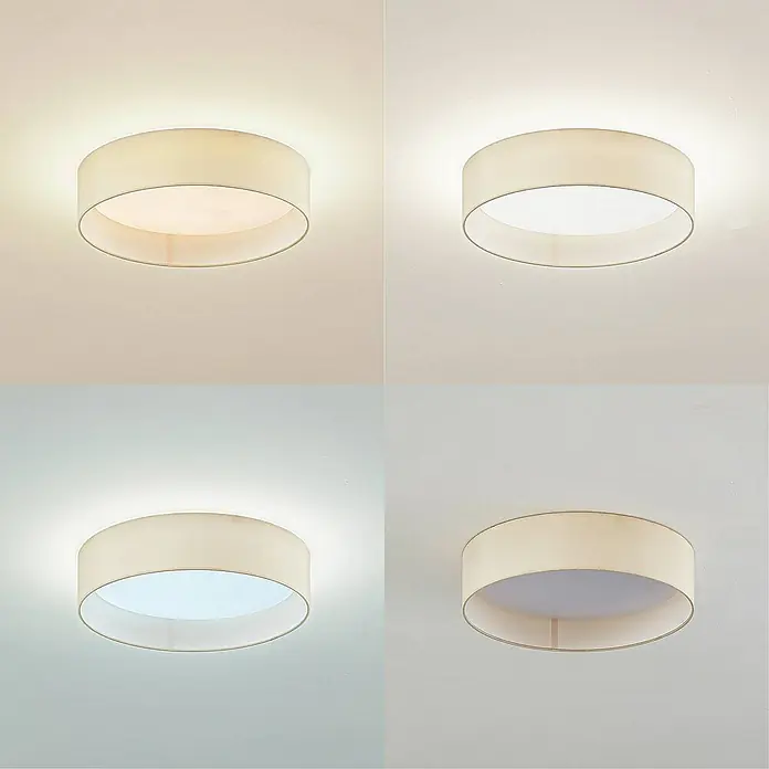 Lindby Deckenleuchte Eilif - creme / amber