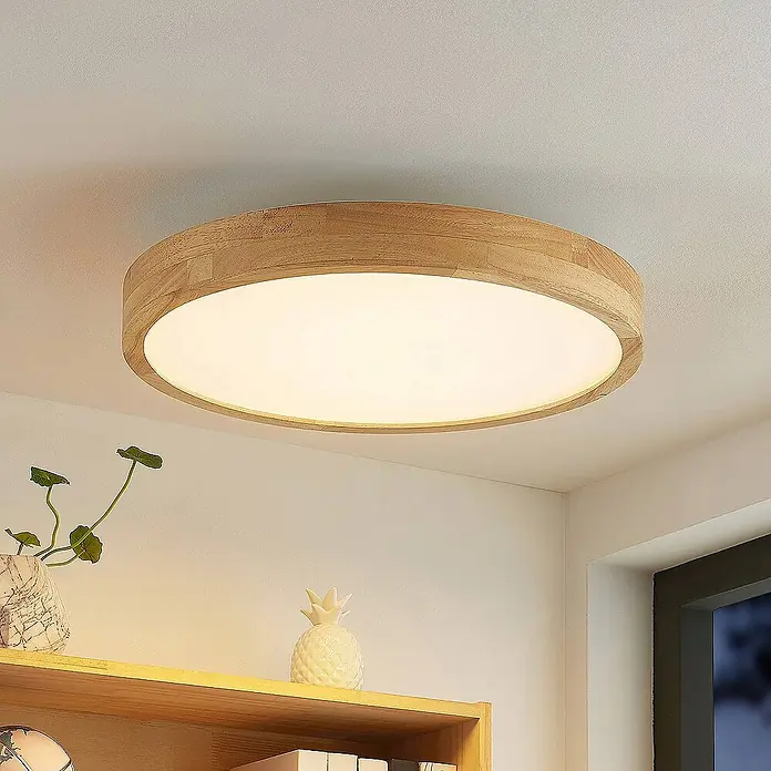 Lindby Deckenleuchte Lanira - Holz hell