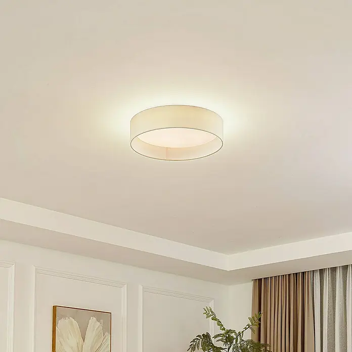 Lindby Deckenleuchte Eilif - creme / amber