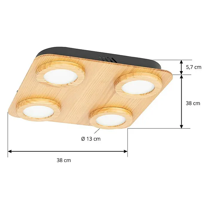 Lindby Deckenleuchte Joren - Holz hell