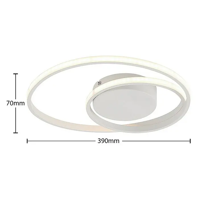 Lindby Deckenleuchte Emisua - L x B x H: 39 x 39 x 7 cm, weiß / opal