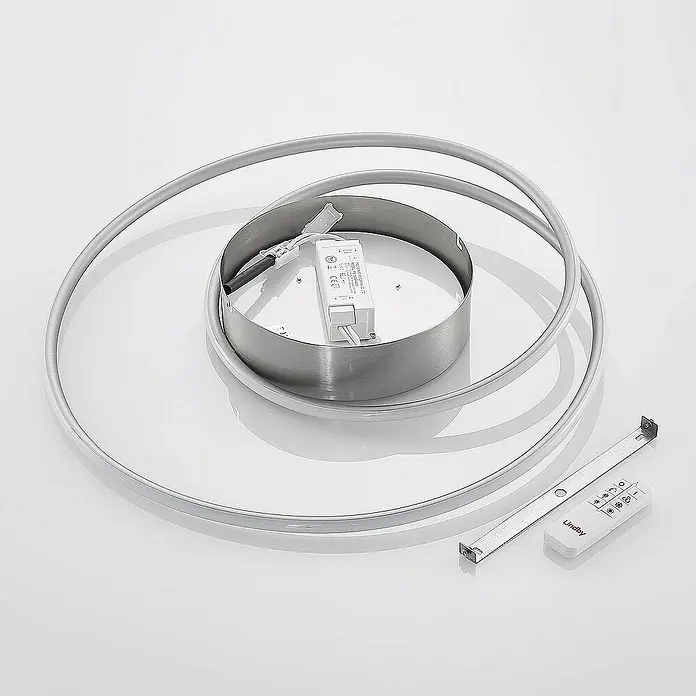 Lindby Deckenleuchte Bovia - alu / grau / zink, alu / grau / zink