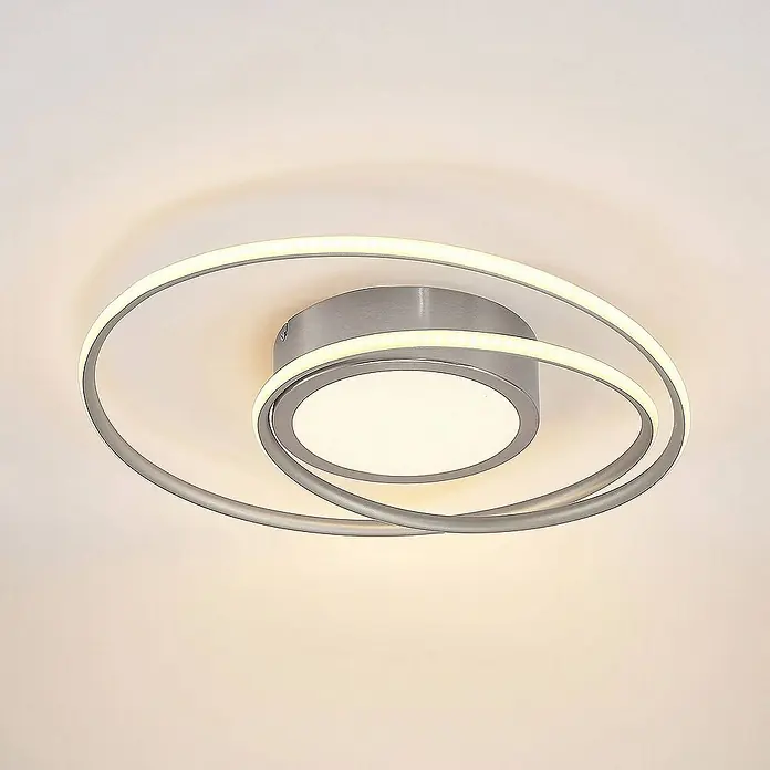 Lindby Deckenleuchte Bovia - alu / grau / zink, alu / grau / zink