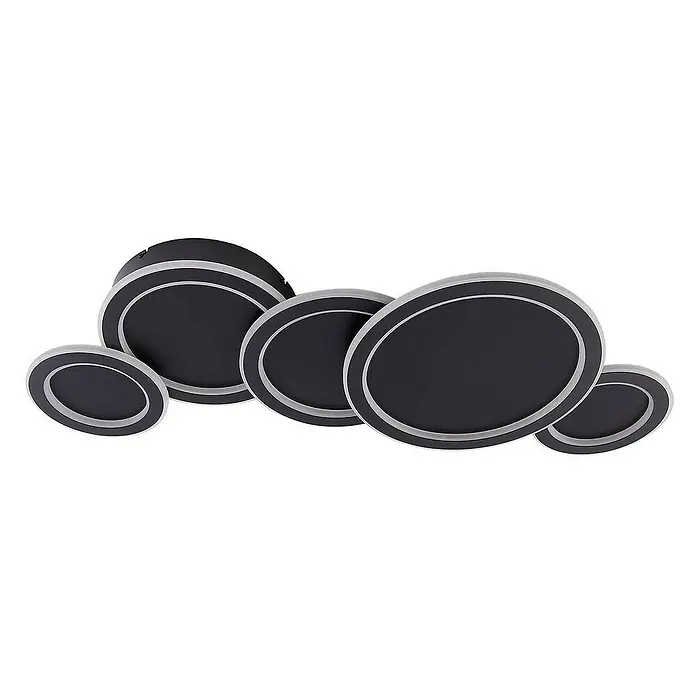 Lucande Deckenleuchte Diala - L x B x H: 96 x 33,5 x 10 cm, schwarz