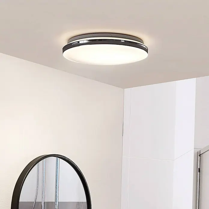 Lindby Deckenleuchte Comora - chrom / silber, weiß / opal