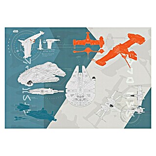 Komar Star Wars Fototapete Technical Plan (8 -tlg., B x H: 368 x 254 cm, Papier)