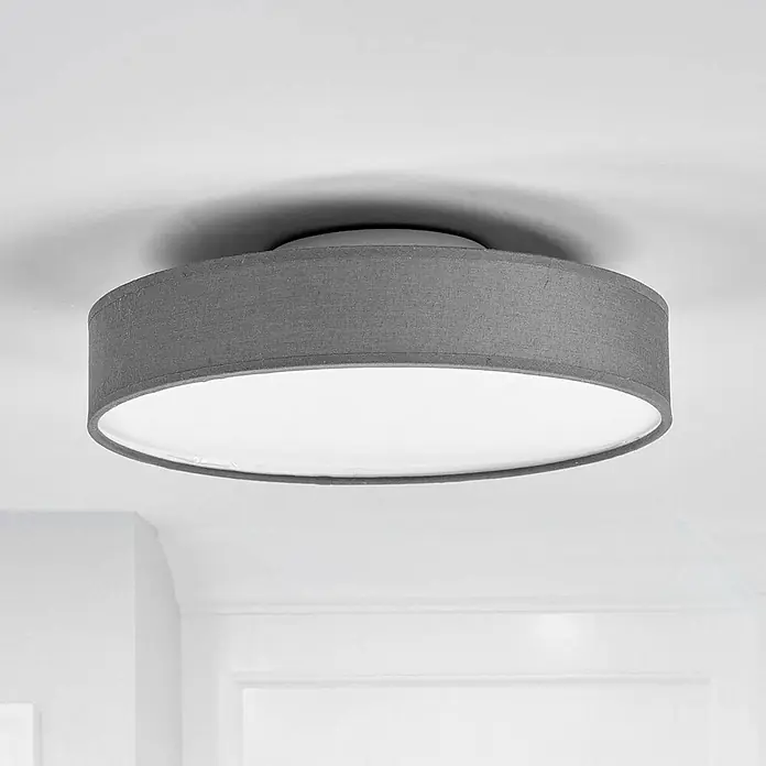 Lindby Deckenleuchte Saira - L x B x H: 30 x 30 x 9 cm, alu / grau / zink