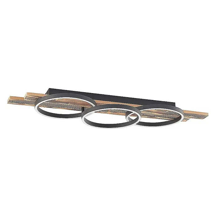 Lindby Deckenleuchte Sentoa - L x B x H: 100 x 29,5 x 10 cm, Holz hell