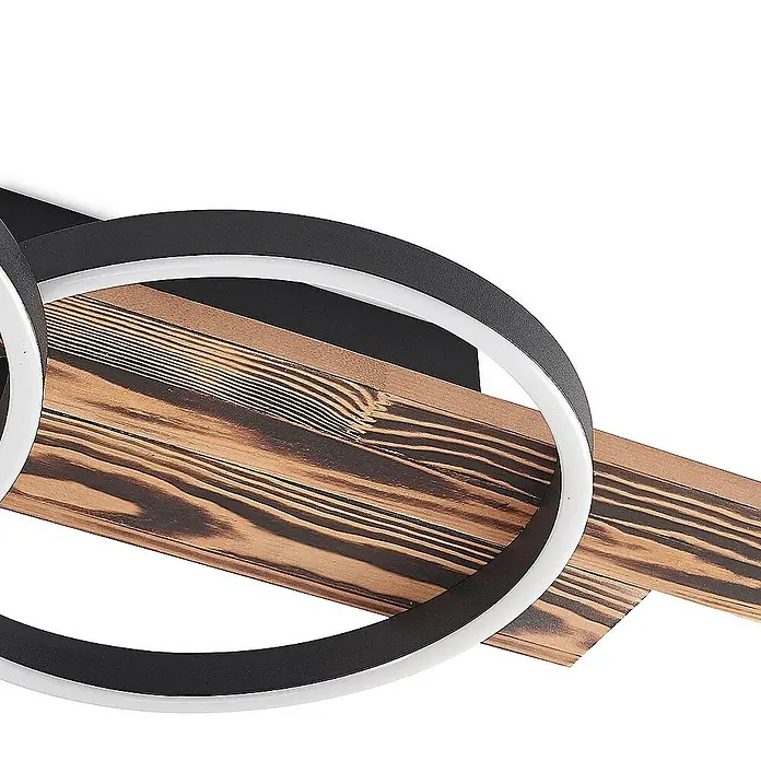 Lindby Deckenleuchte Sentoa - L x B x H: 100 x 29,5 x 10 cm, Holz hell