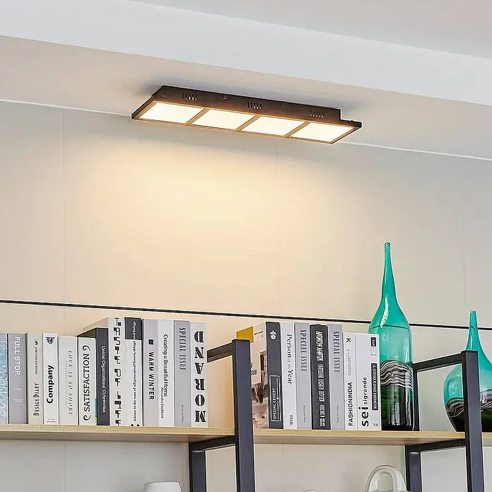 Lindby Deckenleuchte Raymie - L x B x H: 56,5 x 15 x 5,5 cm, schwarz