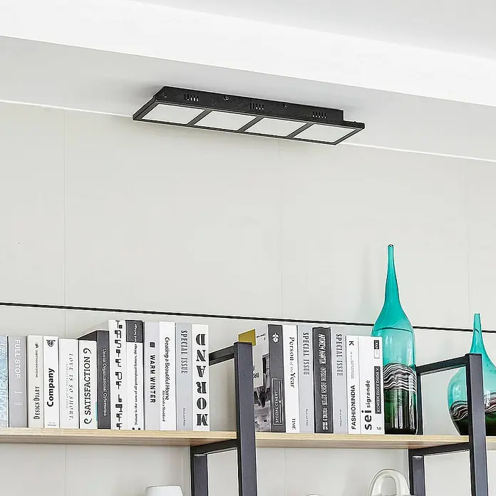 Lindby Deckenleuchte Raymie - L x B x H: 56,5 x 15 x 5,5 cm, schwarz