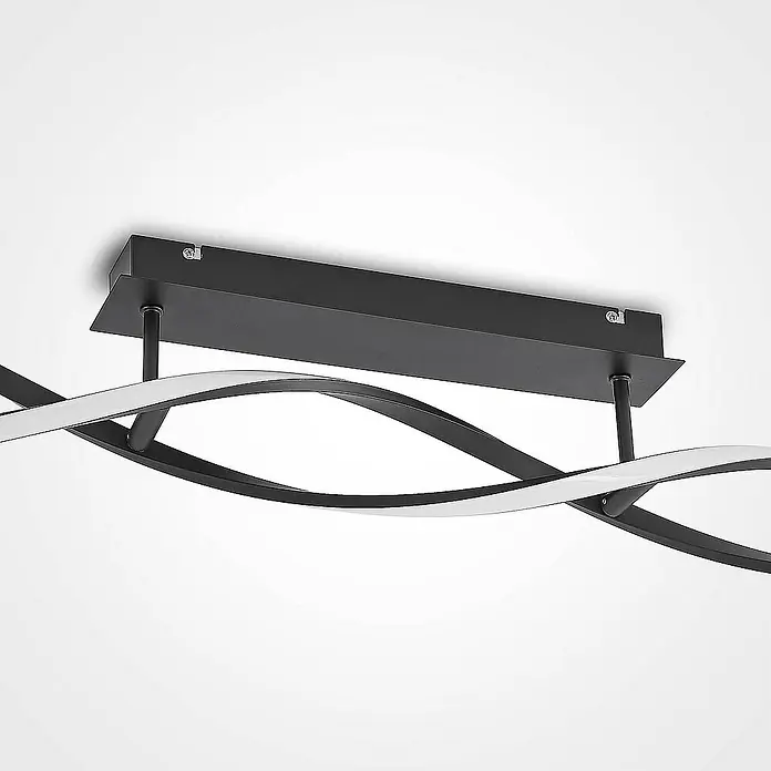Lindby Deckenleuchte Welina - L x B x H: 106,8 x 8 x 15,6 cm, schwarz, schwarz
