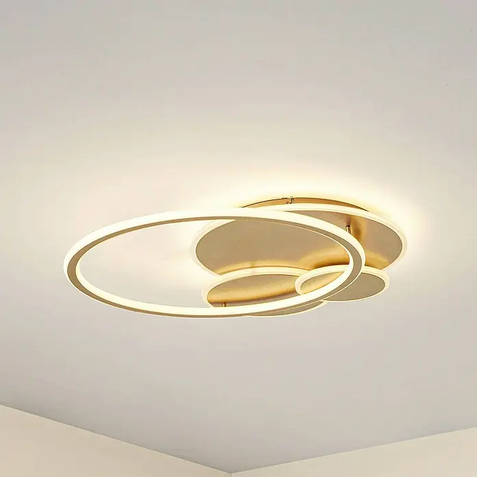 Lucande Deckenleuchte Circulo - messing / gold, messing / gold