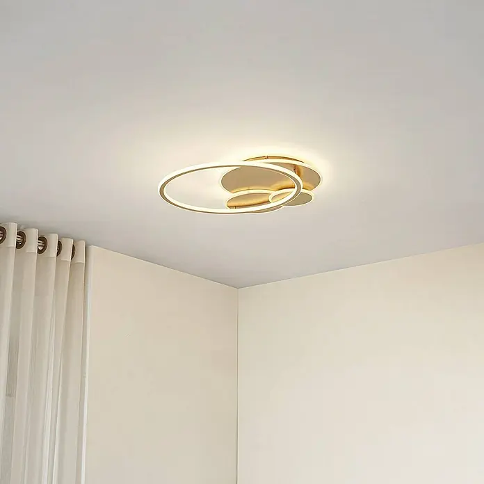 Lucande Deckenleuchte Circulo - messing / gold, messing / gold