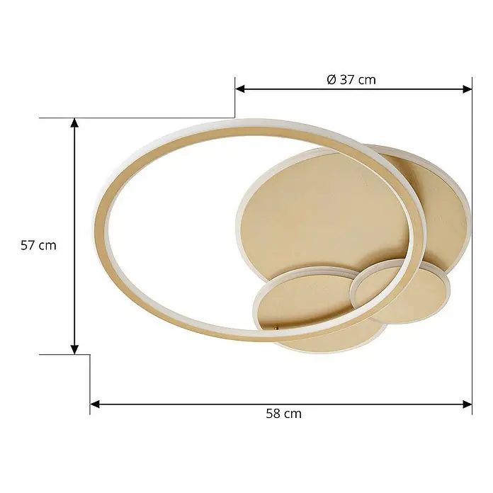 Lucande Deckenleuchte Circulo - messing / gold, messing / gold