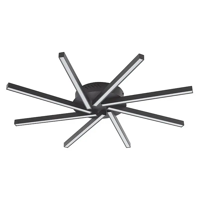 Lucande Deckenleuchte Tjado - L x B x H: 70 x 70 x 6,5 cm, schwarz, schwarz