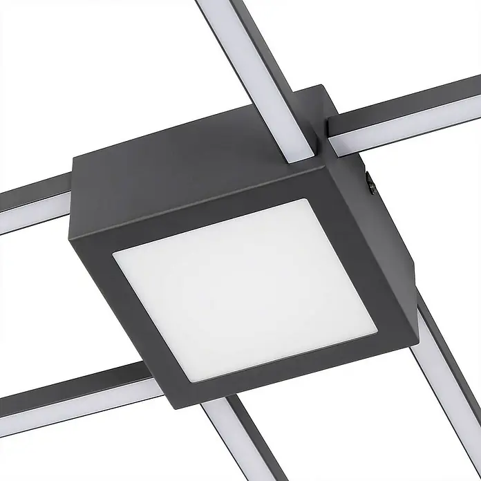 Lindby Deckenleuchte Duetto - L x B x H: 65,5 x 65,5 x 6,5 cm, schwarz