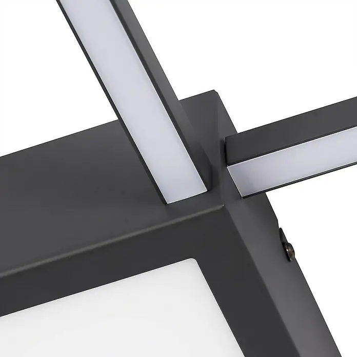 Lindby Deckenleuchte Duetto - L x B x H: 65,5 x 65,5 x 6,5 cm, schwarz