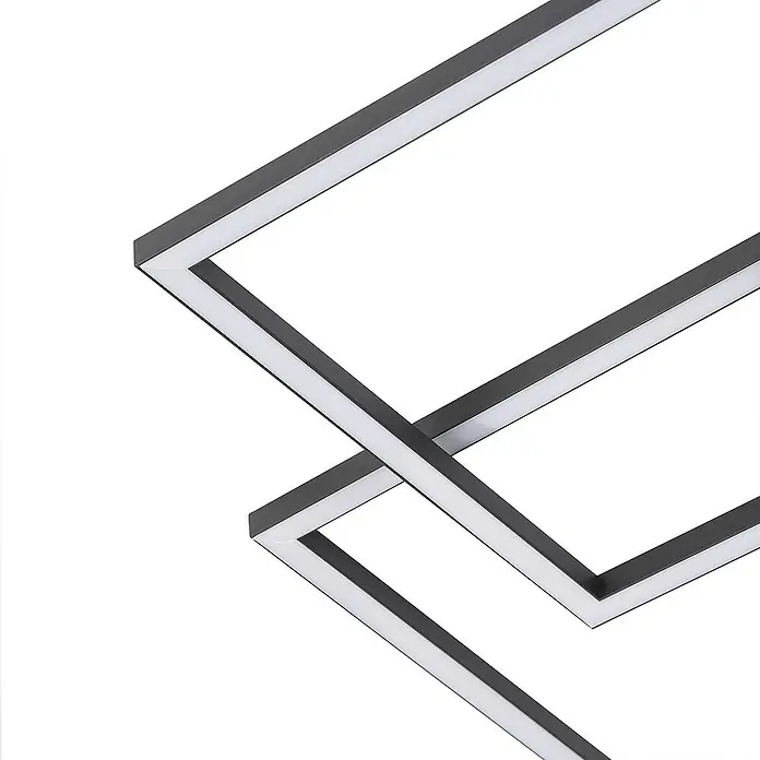 Lindby Deckenleuchte Duetto - L x B x H: 65,5 x 65,5 x 6,5 cm, schwarz