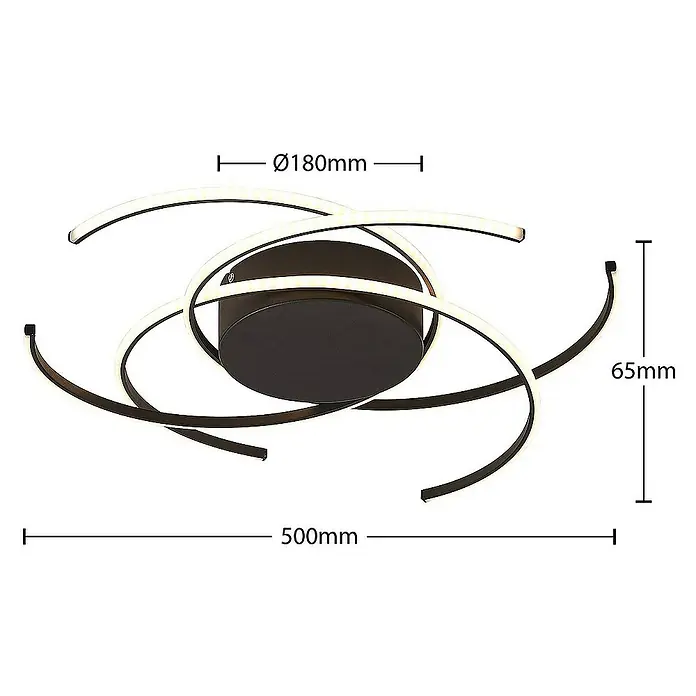 Lindby Deckenleuchte Hamza - L x B x H: 49 x 49 x 8,5 cm, schwarz