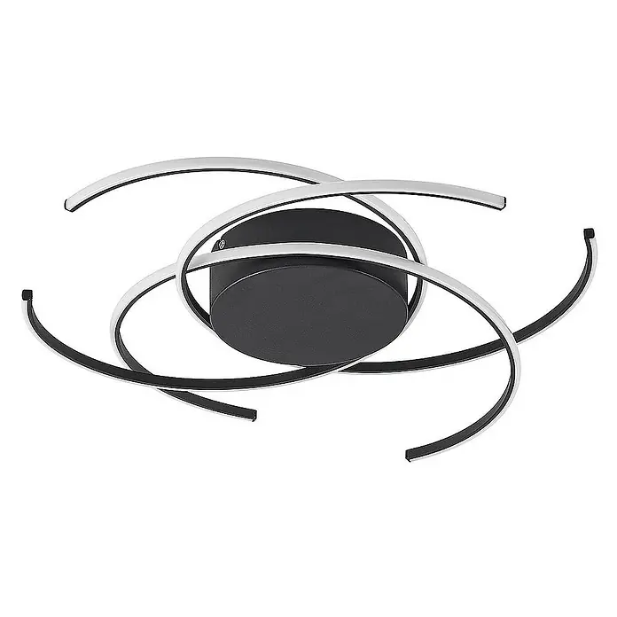 Lindby Deckenleuchte Hamza - L x B x H: 49 x 49 x 8,5 cm, schwarz