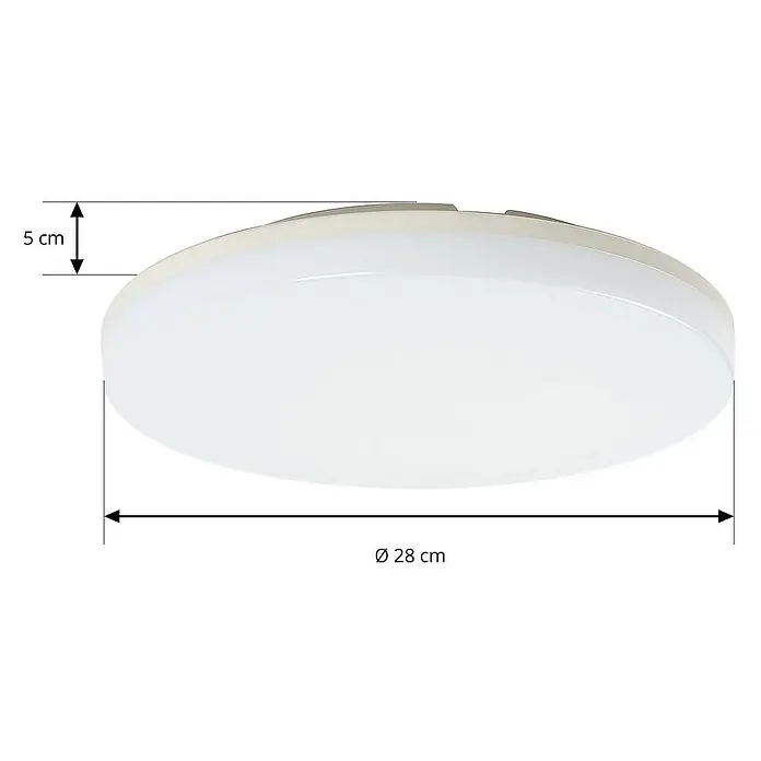 Prios Deckenleuchte Artin - L x B x H: 28 x 28 x 5 cm, weiß / opal