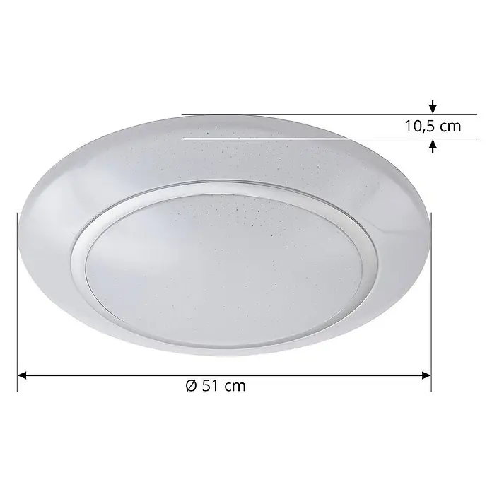 Lindby Deckenleuchte Felecina - L x B x H: 50,5 x 50,5 x 10 cm, weiß / opal