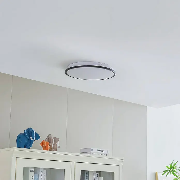 Lindby Deckenleuchte Swaran - L x B x H: 39,5 x 39,5 x 7 cm, schwarz