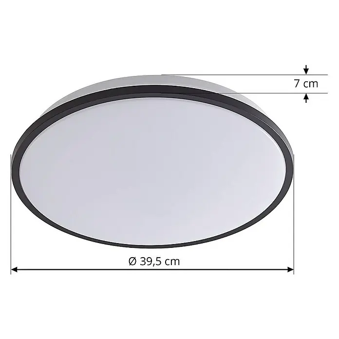 Lindby Deckenleuchte Swaran - L x B x H: 39,5 x 39,5 x 7 cm, schwarz