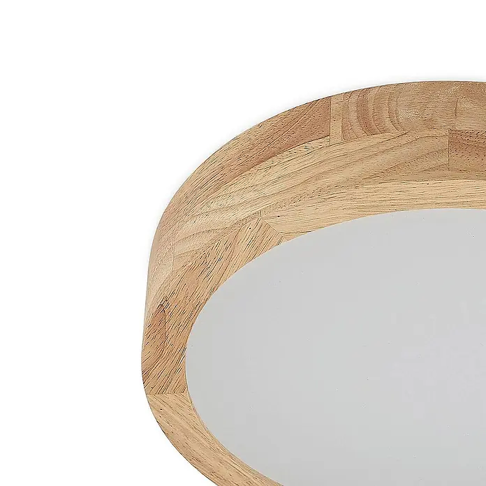 Lindby Deckenleuchte Lanira - L x B x H: 30 x 30 x 10 cm, Holz hell