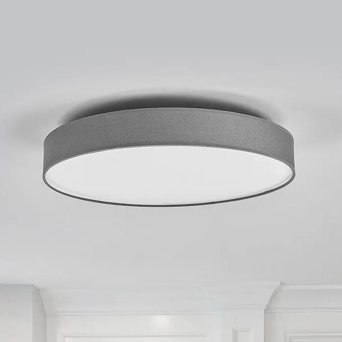 Lindby Deckenleuchte Saira - L x B x H: 50 x 50 x 10,5 cm, alu / grau / zink
