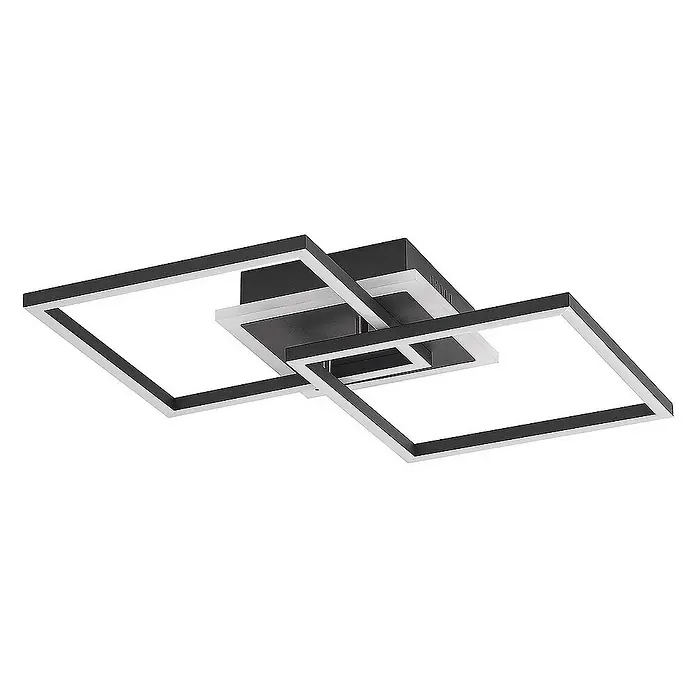 Lindby Deckenleuchte Fjardo - L x B x H: 57,5 x 35,5 x 7,5 cm, schwarz