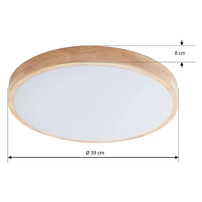 Lindby Deckenleuchte Innes - L x B x H: 39 x 39 x 7,5 cm, Holz hell