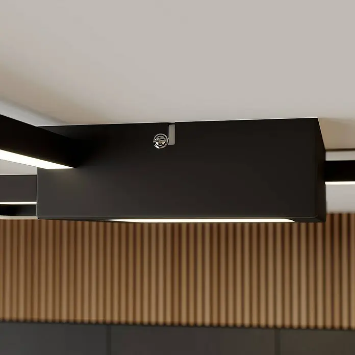 Lindby Deckenleuchte Duetto - L x B x H: 65 x 65 x 5 cm, schwarz