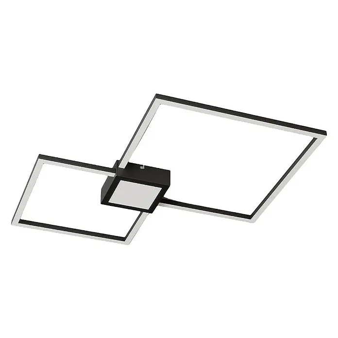 Lindby Deckenleuchte Duetto - L x B x H: 65 x 65 x 5 cm, schwarz