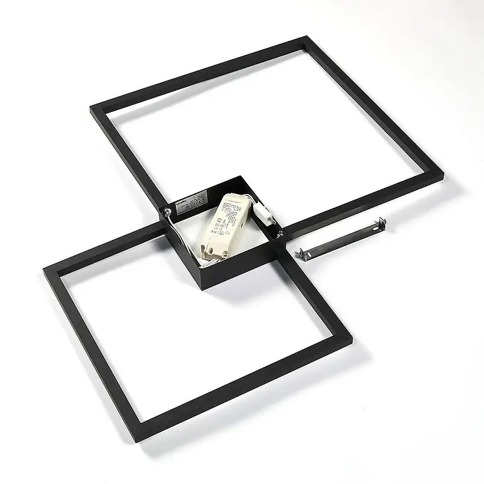 Lindby Deckenleuchte Duetto - L x B x H: 65 x 65 x 5 cm, schwarz