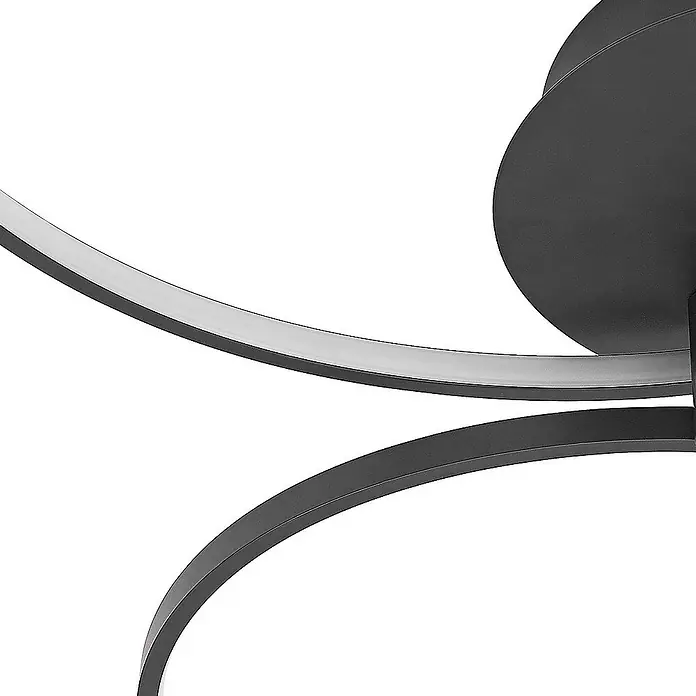 Lindby Deckenleuchte Rayk - L x B x H: 77 x 74 x 13,5 cm, schwarz